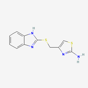 molecular formula C11H10N4S2 B1207290 4-[(1H-苯并咪唑-2-基硫代)甲基]-2-噻唑胺 