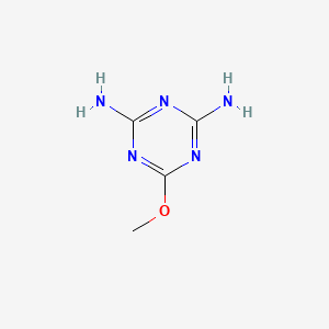 molecular formula C4H7N5O B1207294 6-Methoxy-1,3,5-triazine-2,4-diamine CAS No. 2827-45-4