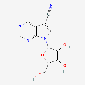 molecular formula C12H12N4O4 B12072943 7-(Cyano)-7-deazaguanosine CAS No. 57128-90-2