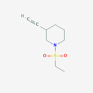 molecular formula C9H15NO2S B12073003 1-(Ethanesulfonyl)-3-ethynylpiperidine 