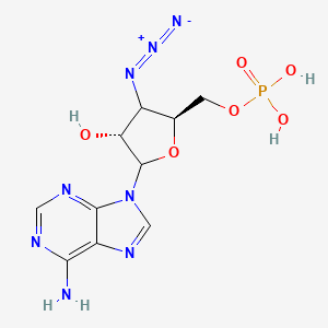 molecular formula C10H13N8O6P B1207304 [(2S,4R)-5-(6-aminopurin-9-yl)-3-azido-4-hydroxyoxolan-2-yl]methyl dihydrogen phosphate CAS No. 92117-24-3