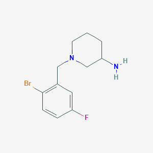 1-[(2-Bromo-5-fluorophenyl)methyl]piperidin-3-amine