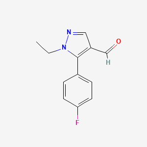 molecular formula C12H11FN2O B12073222 1-Ethyl-5-(4-fluorophenyl)-1h-pyrazole-4-carbaldehyde 