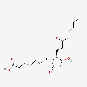 molecular formula C20H31FO4 B1207325 7-[(1R,2R,3R)-2-(3-fluorooct-1-enyl)-3-hydroxy-5-oxocyclopentyl]hept-5-enoic acid 