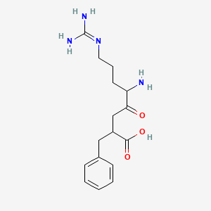 molecular formula C16H24N4O3 B1207332 5-Amino-2-benzyl-8-(diaminomethylideneamino)-4-oxooctanoic acid 