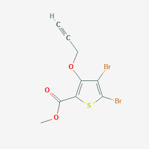 molecular formula C9H6Br2O3S B12073365 Methyl 4,5-dibromo-3-(prop-2-yn-1-yloxy)thiophene-2-carboxylate 