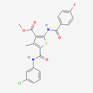 Methyl 5-((3-chlorophenyl)carbamoyl)-2-(4-fluorobenzamido)-4-methylthiophene-3-carboxylate