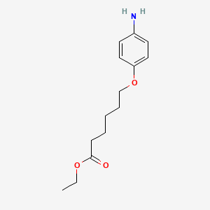 molecular formula C14H21NO3 B12073380 Hexanoic acid, 6-(4-aminophenoxy)-, ethyl ester 