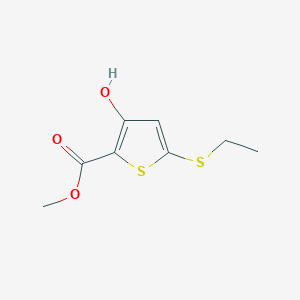 molecular formula C8H10O3S2 B12073480 Methyl 5-(ethylthio)-3-hydroxythiophene-2-carboxylate 