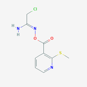 Pyridine-3-carboxylic acid, 2-methylthio-, (1-amino-2-chloroethenylidenamino) ester