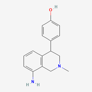 molecular formula C16H18N2O B1207356 4-(8-Amino-1,2,3,4-tetrahydro-2-methyl-4-isoquinolinyl)phenol CAS No. 55774-26-0