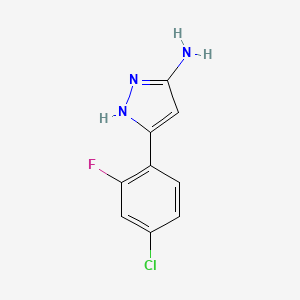 molecular formula C9H7ClFN3 B12073659 3-(4-Chloro-2-fluorophenyl)-1H-pyrazol-5-amine 