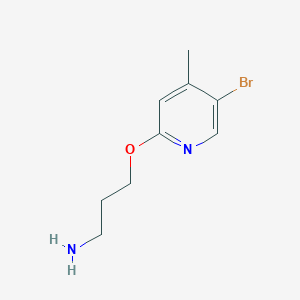 molecular formula C9H13BrN2O B12073670 3-[(5-Bromo-4-methylpyridin-2-yl)oxy]propan-1-amine 