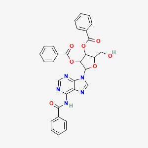 molecular formula C31H25N5O7 B12073708 [5-(6-Benzamidopurin-9-yl)-4-benzoyloxy-2-(hydroxymethyl)oxolan-3-yl] benzoate 