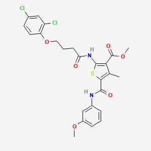 molecular formula C25H24Cl2N2O6S B12073760 Methyl 2-(4-(2,4-dichlorophenoxy)butanamido)-5-((3-methoxyphenyl)carbamoyl)-4-methylthiophene-3-carboxylate 