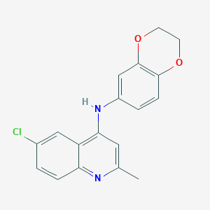 6-chloro-N-(2,3-dihydro-1,4-benzodioxin-6-yl)-2-methyl-4-quinolinamine