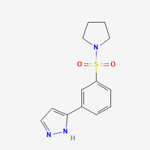 molecular formula C13H15N3O2S B12073830 3-(3-Pyrrolidin-1-ylsulfonylphenyl)-1H-pyrazole 