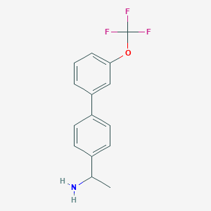 molecular formula C15H14F3NO B12073874 1-(3'-(Trifluoromethoxy)-[1,1'-biphenyl]-4-yl)ethanamine 