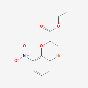 molecular formula C11H12BrNO5 B12073885 Ethyl 2-(2-bromo-6-nitrophenoxy)propanoate 