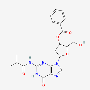 [2-(hydroxymethyl)-5-[2-(2-methylpropanoylamino)-6-oxidanylidene-3H-purin-9-yl]oxolan-3-yl] benzoate