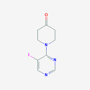 molecular formula C9H10IN3O B12073914 1-(5-Iodopyrimidin-4-yl)piperidin-4-one 