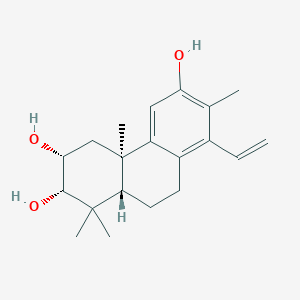 molecular formula C20H28O3 B1207396 (2S,3R,4aR,10aS)-8-ethenyl-1,1,4a,7-tetramethyl-2,3,4,9,10,10a-hexahydrophenanthrene-2,3,6-triol CAS No. 24465-21-2