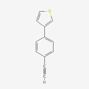 molecular formula C12H8S B12073977 3-(4-Ethynylphenyl)thiophene 