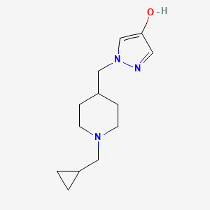 molecular formula C13H21N3O B12073997 1-((1-(Cyclopropylmethyl)piperidin-4-yl)methyl)-1H-pyrazol-4-ol 