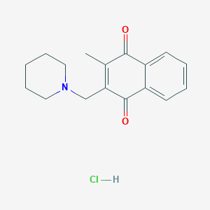 molecular formula C17H20ClNO2 B012074 2-Methyl-3-(1-piperidinylmethyl)-1,4-naphthalenedione hydrochloride CAS No. 110278-78-9