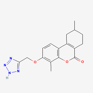 molecular formula C17H18N4O3 B1207401 4,9-二甲基-3-(2H-四唑-5-基甲氧基)-7,8,9,10-四氢苯并[c][1]苯并吡喃-6-酮 