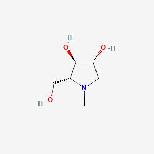 molecular formula C6H13NO3 B1207403 3,4-Pyrrolidinediol, 2-(hydroxymethyl)-1-methyl-, (2R,3R,4R)- CAS No. 117956-55-5