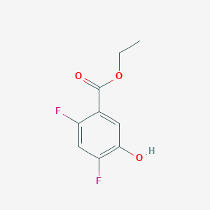 molecular formula C9H8F2O3 B12074096 Ethyl 2,4-difluoro-5-hydroxybenzoate 