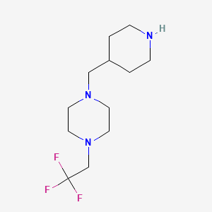 molecular formula C12H22F3N3 B12074129 1-(Piperidin-4-ylmethyl)-4-(2,2,2-trifluoroethyl)piperazine 