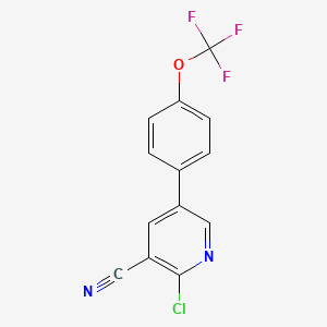 molecular formula C13H6ClF3N2O B12074192 2-Chloro-5-(4-(trifluoromethoxy)phenyl)nicotinonitrile 