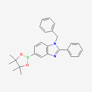 molecular formula C26H27BN2O2 B12074234 1-Benzyl-2-phenyl-5-(4,4,5,5-tetramethyl-1,3,2-dioxaborolan-2-yl)-1H-benzo[d]imidazole 