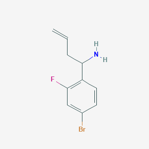 molecular formula C10H11BrFN B12074244 Benzenemethanamine, 4-bromo-2-fluoro-alpha-2-propen-1-yl- CAS No. 1270508-73-0