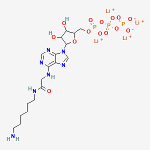 molecular formula C18H28Li4N7O14P3 B12074493 N6-([6-Aminohexyl]carbamoylmethyl)adenosine 5'-triphosphate lithium salt 