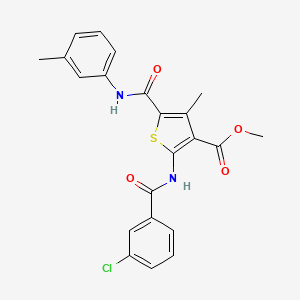 Methyl 2-(3-chlorobenzamido)-4-methyl-5-(m-tolylcarbamoyl)thiophene-3-carboxylate