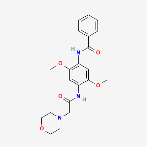 molecular formula C21H25N3O5 B1207454 N-[2,5-二甲氧基-4-[[2-(4-吗啉基)-1-氧乙基]氨基]苯基]苯甲酰胺 