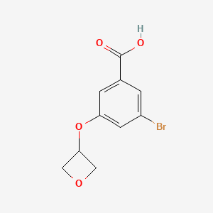 molecular formula C10H9BrO4 B12074540 3-Bromo-5-(oxetan-3-yloxy)benzoic acid 