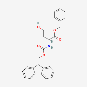 molecular formula C26H25NO5 B12074570 benzyl 2-(9H-fluoren-9-ylmethoxycarbonylamino)-4-hydroxybutanoate 