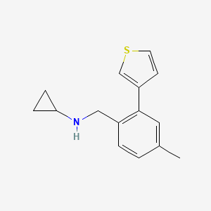 N-{[4-methyl-2-(thiophen-3-yl)phenyl]methyl}cyclopropanamine