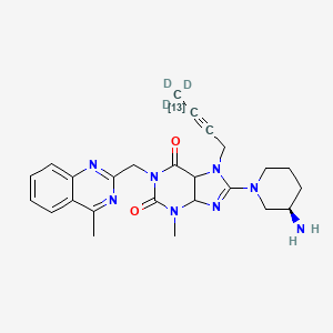 molecular formula C25H30N8O2 B12074633 8-[(3R)-3-aminopiperidin-1-yl]-3-methyl-1-[(4-methylquinazolin-2-yl)methyl]-7-(4,4,4-trideuterio(413C)but-2-ynyl)-4,5-dihydropurine-2,6-dione 