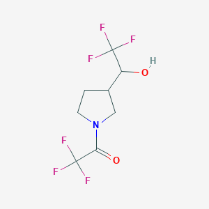 molecular formula C8H9F6NO2 B12074778 3-(1-Hydroxy-2,2,2-trifluoroethyl)-1-(trifluoroacetyl)pyrrolidine CAS No. 1159981-93-7