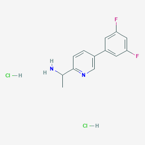 molecular formula C13H14Cl2F2N2 B12074793 1-(5-(3,5-Difluorophenyl)pyridin-2-yl)ethanamine dihydrochloride 