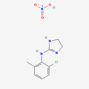 molecular formula C10H13ClN4O3 B1207480 2-(2-Chloro-6-methylphenylamino)-2-imidazoline nitrate CAS No. 56360-29-3