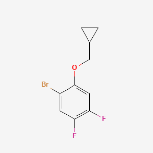 molecular formula C10H9BrF2O B12074877 1-Bromo-2-(cyclopropylmethoxy)-4,5-difluorobenzene 