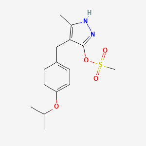 molecular formula C15H20N2O4S B12074889 4-(4-Isopropoxybenzyl)-5-methyl-1H-pyrazol-3-yl methanesulfonate CAS No. 1171016-90-2