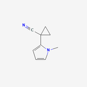 molecular formula C9H10N2 B12074904 1-(1-Methylpyrrol-2-yl)cyclopropanecarbonitrile 