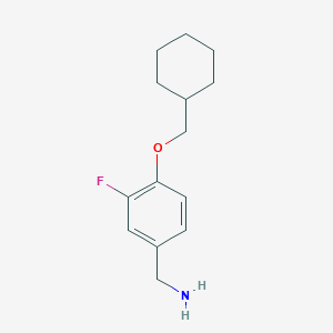 molecular formula C14H20FNO B12074991 (4-(Cyclohexylmethoxy)-3-fluorophenyl)methanamine 